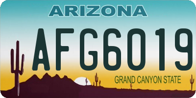 AZ license plate AFG6019