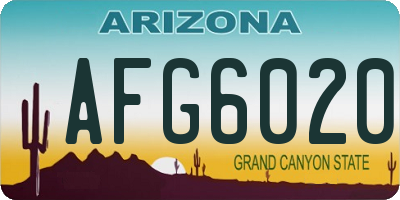 AZ license plate AFG6020