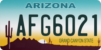 AZ license plate AFG6021
