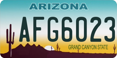 AZ license plate AFG6023