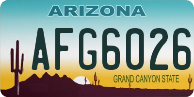 AZ license plate AFG6026