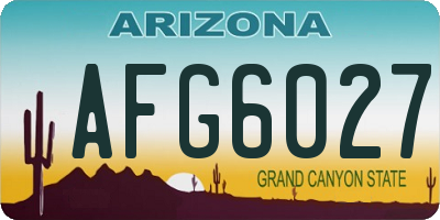 AZ license plate AFG6027