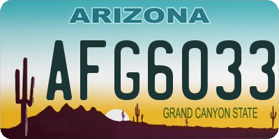 AZ license plate AFG6033