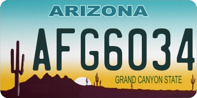 AZ license plate AFG6034