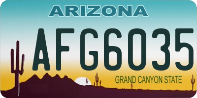 AZ license plate AFG6035