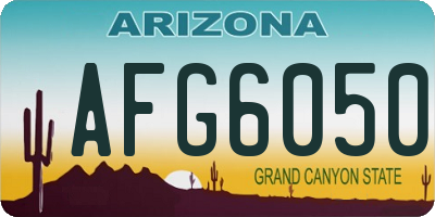 AZ license plate AFG6050