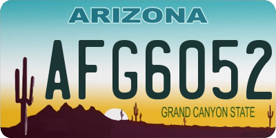 AZ license plate AFG6052