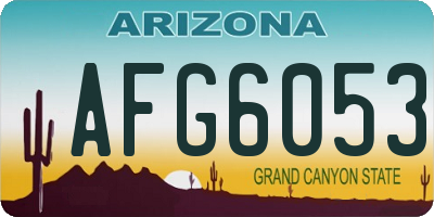AZ license plate AFG6053