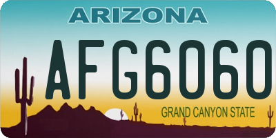 AZ license plate AFG6060