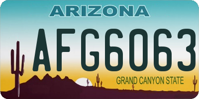 AZ license plate AFG6063