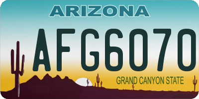 AZ license plate AFG6070