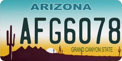 AZ license plate AFG6078
