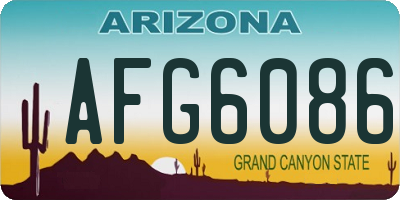 AZ license plate AFG6086
