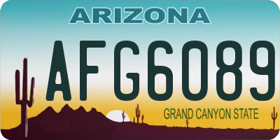 AZ license plate AFG6089