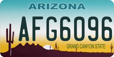 AZ license plate AFG6096