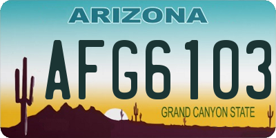 AZ license plate AFG6103