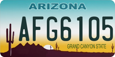AZ license plate AFG6105
