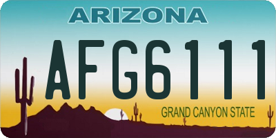 AZ license plate AFG6111