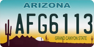 AZ license plate AFG6113