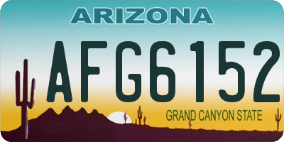 AZ license plate AFG6152