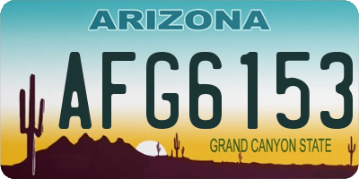 AZ license plate AFG6153