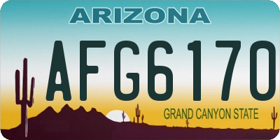 AZ license plate AFG6170