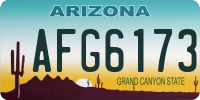 AZ license plate AFG6173
