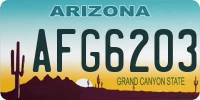 AZ license plate AFG6203