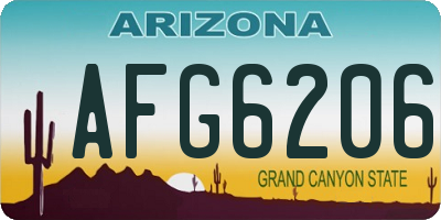AZ license plate AFG6206