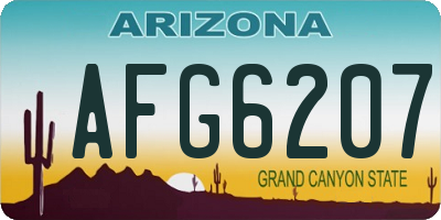 AZ license plate AFG6207