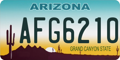 AZ license plate AFG6210