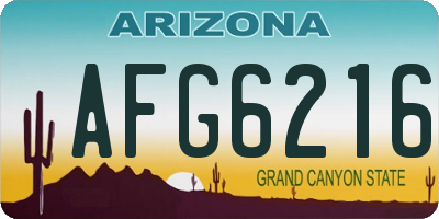 AZ license plate AFG6216