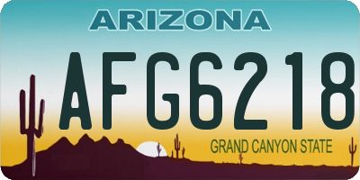 AZ license plate AFG6218