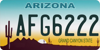 AZ license plate AFG6222