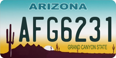 AZ license plate AFG6231