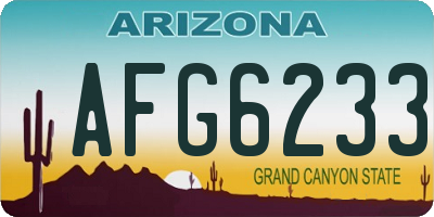 AZ license plate AFG6233