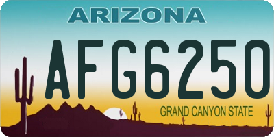 AZ license plate AFG6250