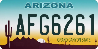 AZ license plate AFG6261