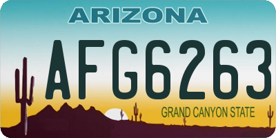 AZ license plate AFG6263