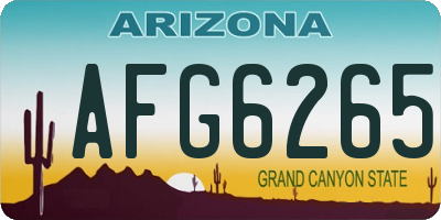 AZ license plate AFG6265