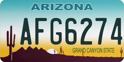 AZ license plate AFG6274