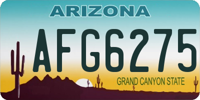 AZ license plate AFG6275