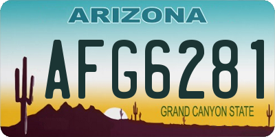 AZ license plate AFG6281