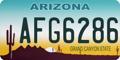 AZ license plate AFG6286