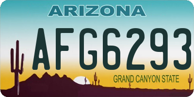 AZ license plate AFG6293