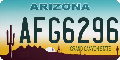 AZ license plate AFG6296