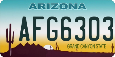 AZ license plate AFG6303