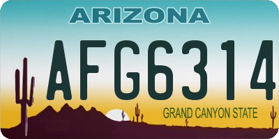 AZ license plate AFG6314