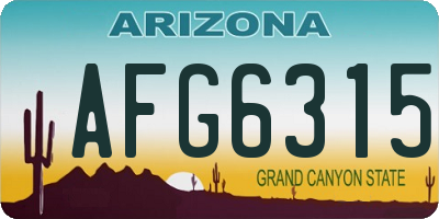 AZ license plate AFG6315