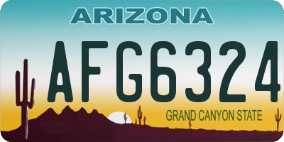 AZ license plate AFG6324